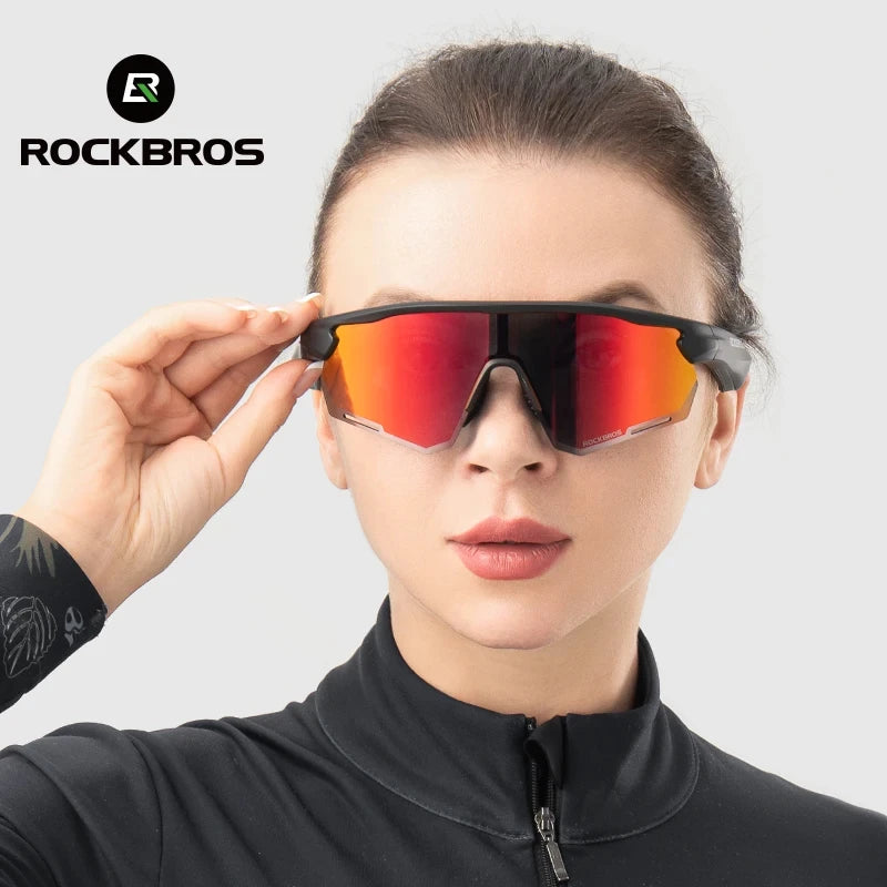 ROCKBROS Cycling Glasses Polarized Photochromic Wireless Bluetooth Sunglasses Men Women Outdoor Sports UV400 Goggles Cycling Eye