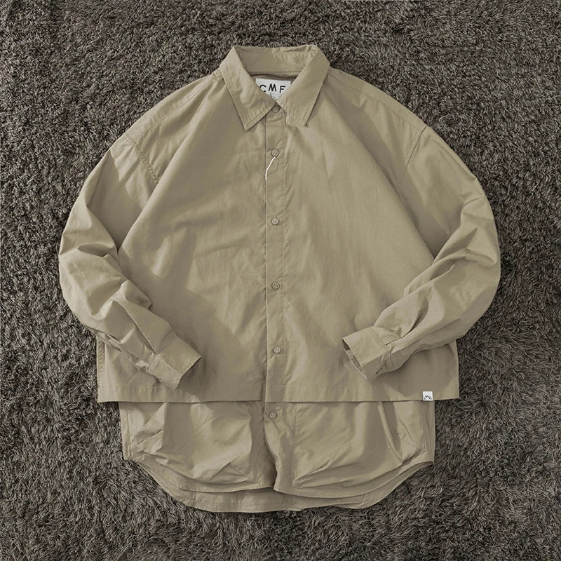 CMF functional pure cotton large pocket shoulder satchel splicing long sleeve shirt