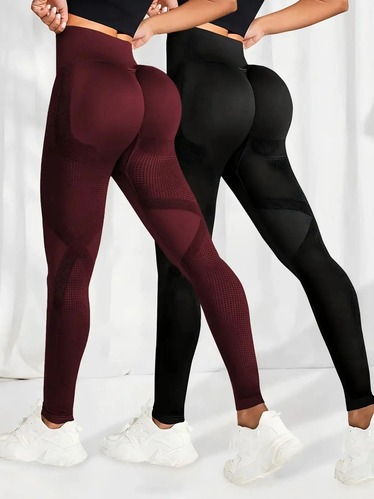 Breathable High-Waisted Yoga Leggings For Women Solid Color Tummy Control Sportswear Comfortable Fitness Gym Tights Activewear