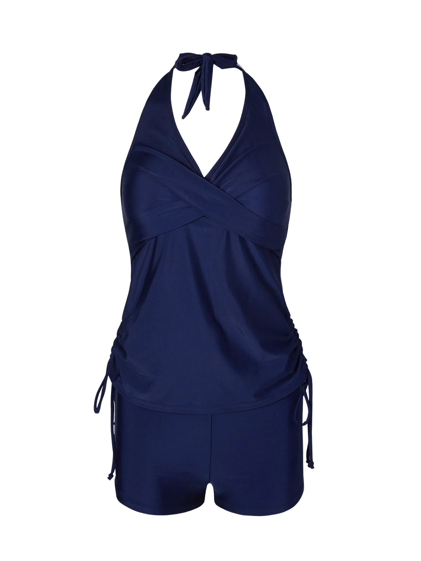 Summer Style Fashion High-end Two-piece Split Camisole Drawstring Women's Clothing Swimsuit with Flat Corner Shorts Tankini Swim