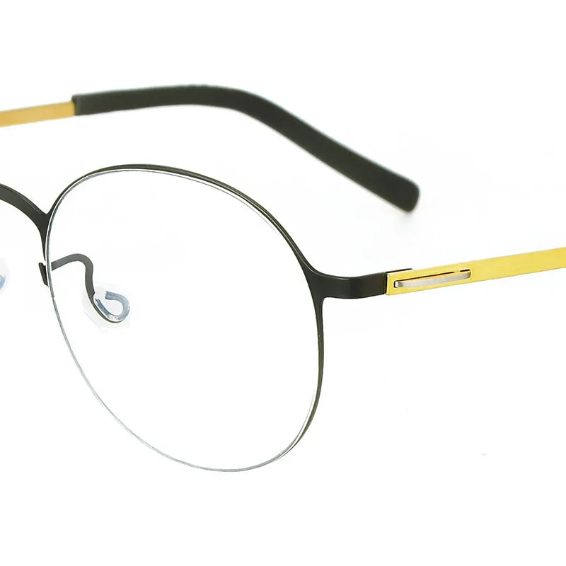 High Quality Round Glasses Frame Men Women Ultralight Eyeglass Fashion Screwless Circle Eyewear Spectacles Denmark Patent Design