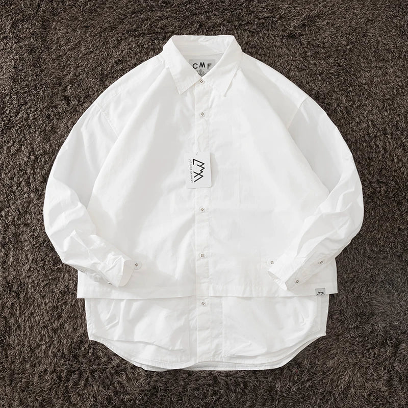 CMF functional pure cotton large pocket shoulder satchel splicing long sleeve shirt