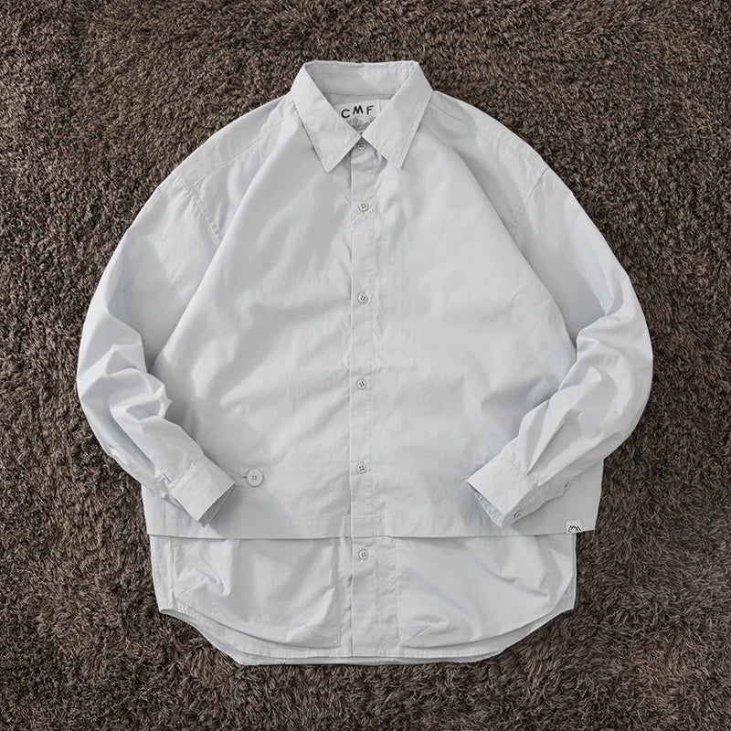 CMF functional pure cotton large pocket shoulder satchel splicing long sleeve shirt