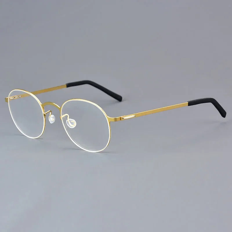 High Quality Round Glasses Frame Men Women Ultralight Eyeglass Fashion Screwless Circle Eyewear Spectacles Denmark Patent Design